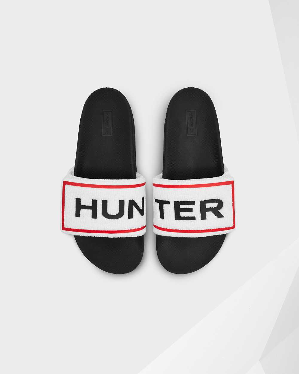 Hunter Original Terry Towelling Logo Sandaler Hvide - Hunter Sandaler Dame | BEO617580